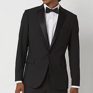 J. Ferrar Men’s Black Slim Tuxedo Homecoming/Prom